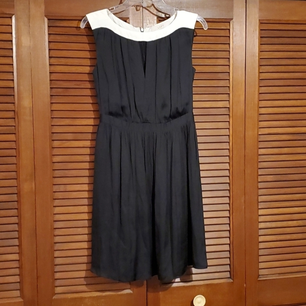 NWT LOFT Black and White Dress